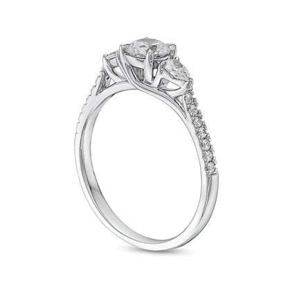 0.75 CT. TW Multi-Diamond Three Stone Engagement Ring in 10K White Gold