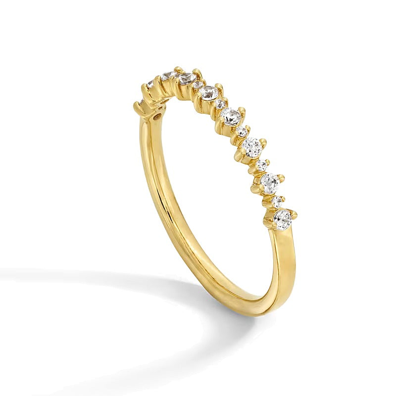 0.2 CT. TW Diamond Alternating Stackable Anniversary Band in 14K Gold