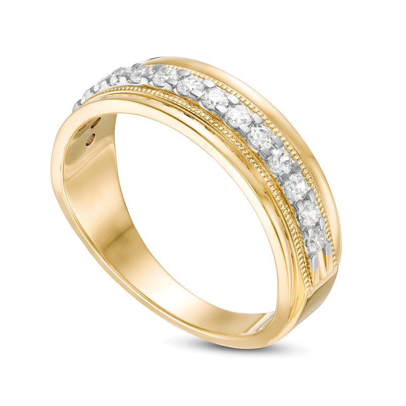 0.5 CT. TW Diamond Milgrain Wedding Band in 10K Gold