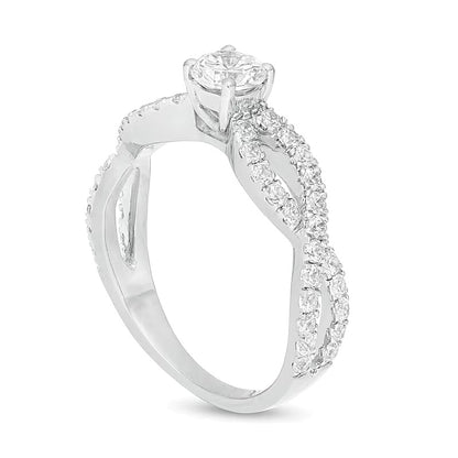 1.0 CT. TW Diamond Infinity Twist Shank Engagement Ring in 10K White Gold