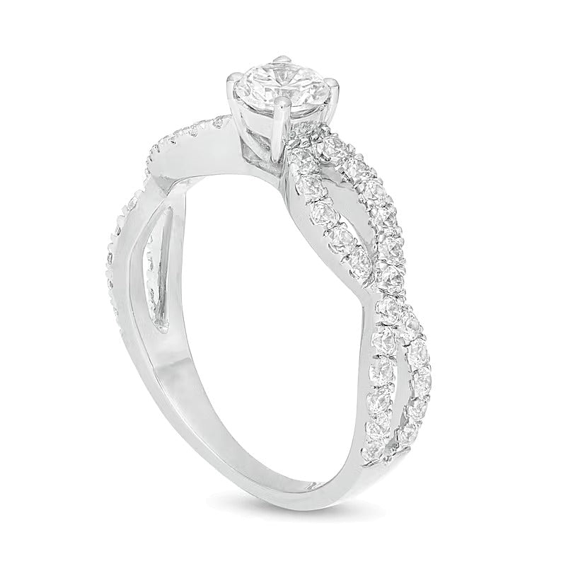 1.0 CT. TW Diamond Infinity Twist Shank Engagement Ring in 10K White Gold