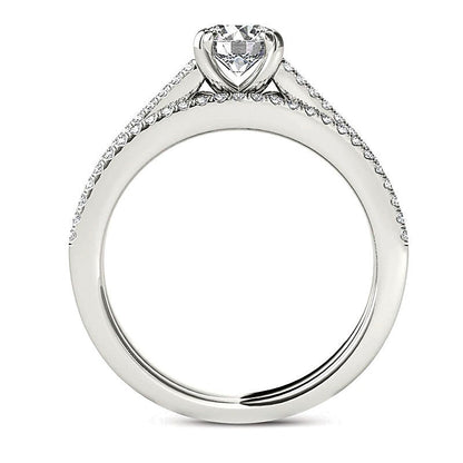 1.0 CT. TW Diamond Split Shank Bridal Set in 14K White Gold