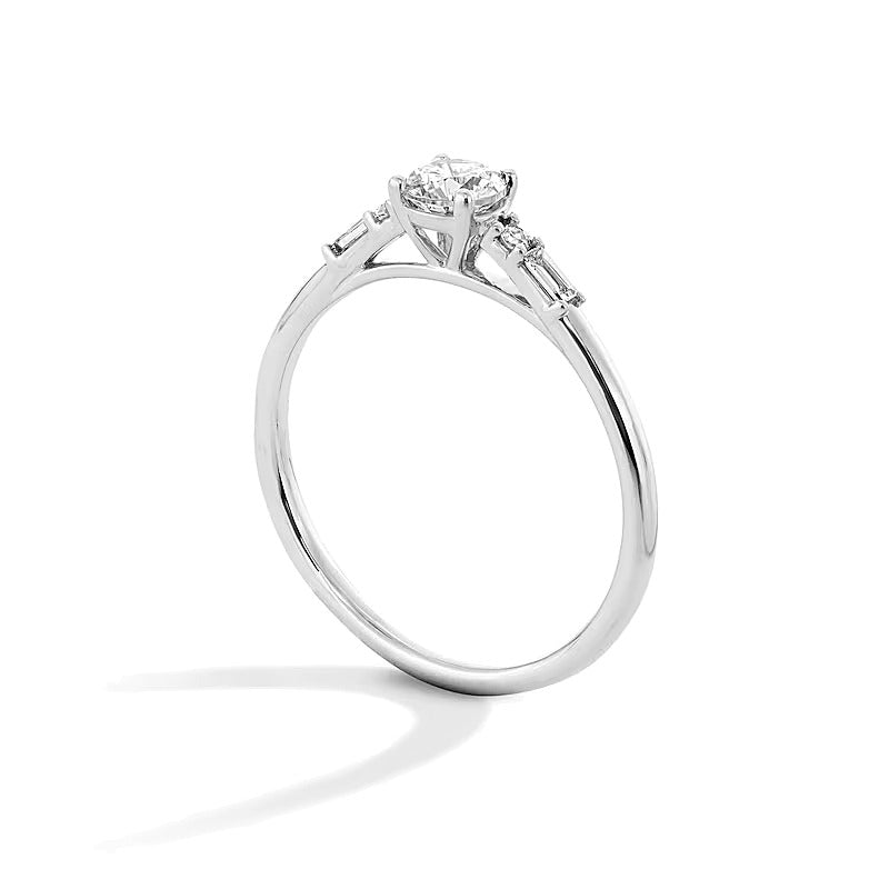 0.5 CT. TW Lab-Grown Diamond Five Stone Promise Ring in 10K White Gold (F/SI2)