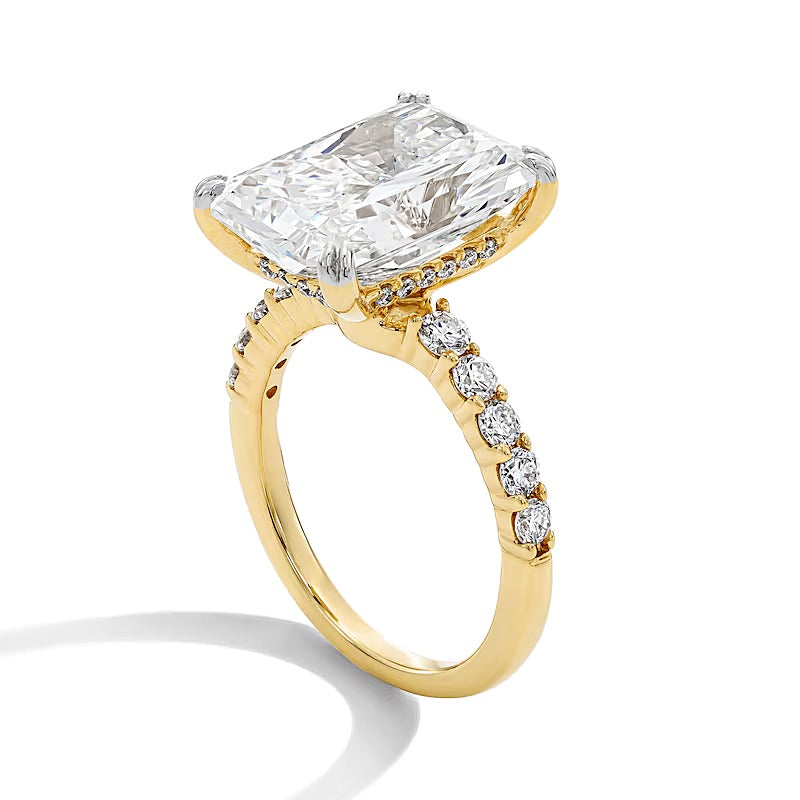 8.63 CT. TW Radiant-Cut Lab-Grown Diamond Hidden Frame Engagement Ring in 14K Gold (F/VS2)
