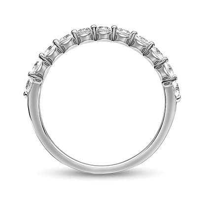 White Lab-Created Sapphire Wedding Band in 10K White Gold