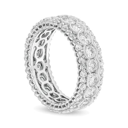 3.0 CT. TW Diamond Scallop Edge Vintage-Style Eternity Anniversary Band in 14K White Gold