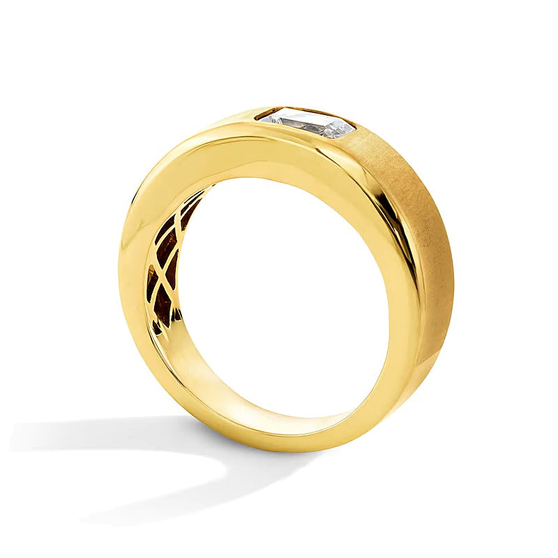 1.0 CT. Emerald-Cut Lab-Grown Diamond Solitaire Band in 10K Gold (F/VS2)
