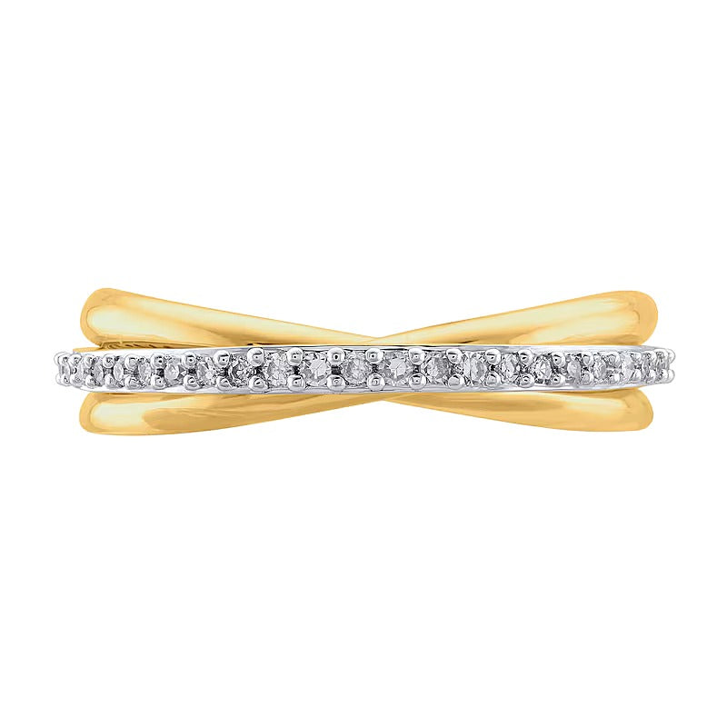 0.17 CT. TW Diamond Criss-Cross Orbit Ring in 10K Gold