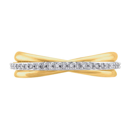 0.17 CT. TW Diamond Criss-Cross Orbit Ring in 10K Gold
