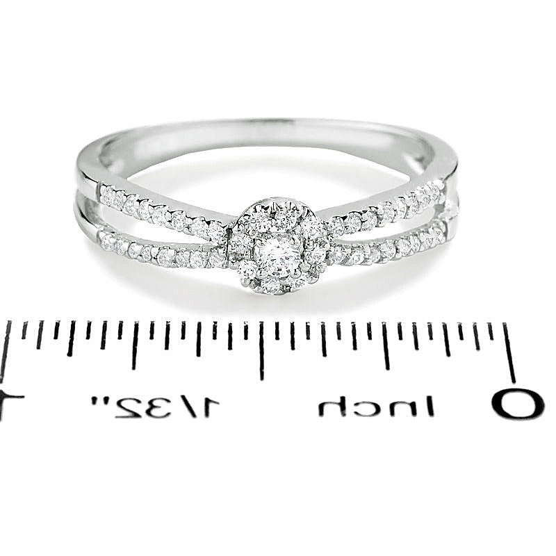0.13 CT. TW Diamond Split Shank Promise Ring in 10K White Gold