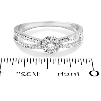 0.13 CT. TW Diamond Split Shank Promise Ring in 10K White Gold