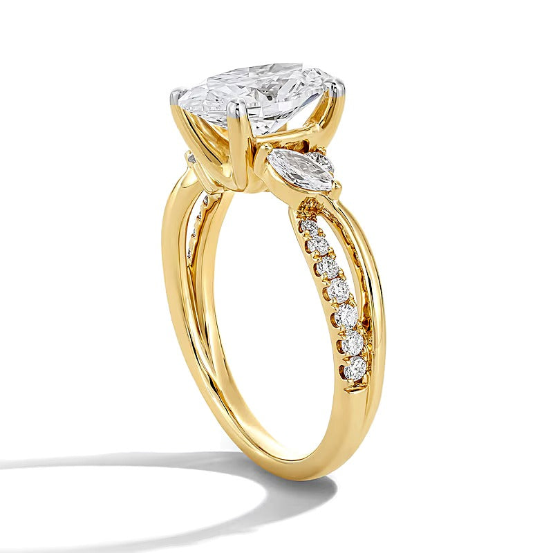 2.38 CT. TW Oval Lab-Grown Diamond Split Shank Engagement Ring in 14K Gold (F/VS2)