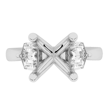 0.63 CT. TW Shield Lab-Grown Diamond Semi Mount in 14K White Gold (F/VS2)