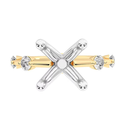 0.25 CT. TW Diamond Station Semi-Mount Setting in 14K Gold