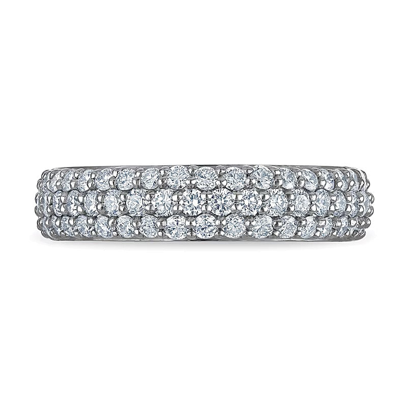 1.0 CT. TW Lab-Grown Diamond Triple Row Anniversary Band in 10K White Gold (F/VS2)