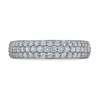 1.0 CT. TW Lab-Grown Diamond Triple Row Anniversary Band in 10K White Gold (F/VS2)