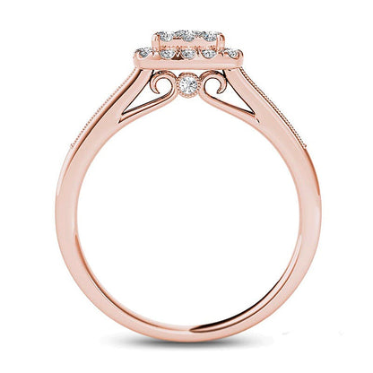0.5 CT. TW Composite Diamond Frame Engagement Ring in 14K Rose Gold