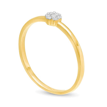 0.07 CT. TW Composite Diamond Small Flower Promise Ring in 10K Gold