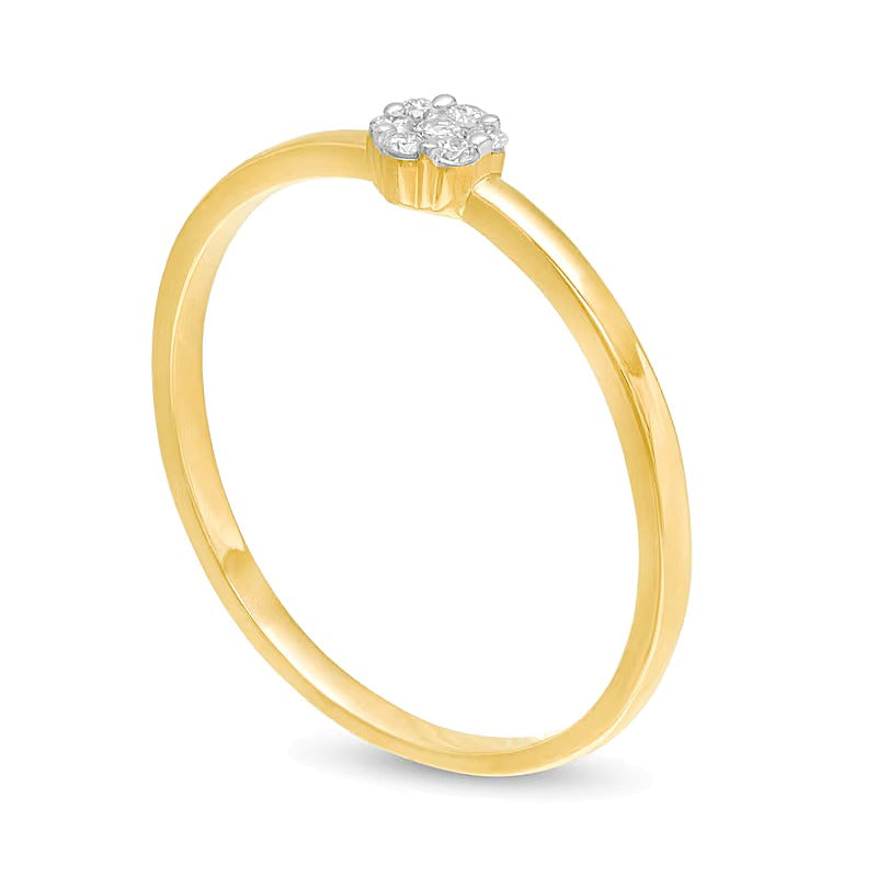 0.07 CT. TW Composite Diamond Small Flower Promise Ring in 10K Gold