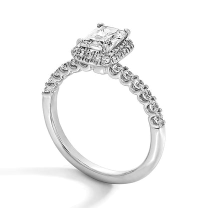 1.5 CT. TW Radiant-Cut Lab-Grown Diamond Frame Ring in 14K White Gold (F/SI2)