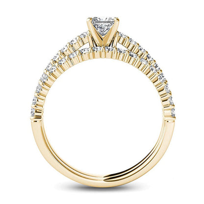 1.0 CT. TW Princess-Cut Diamond Bridal Set in 14K Gold