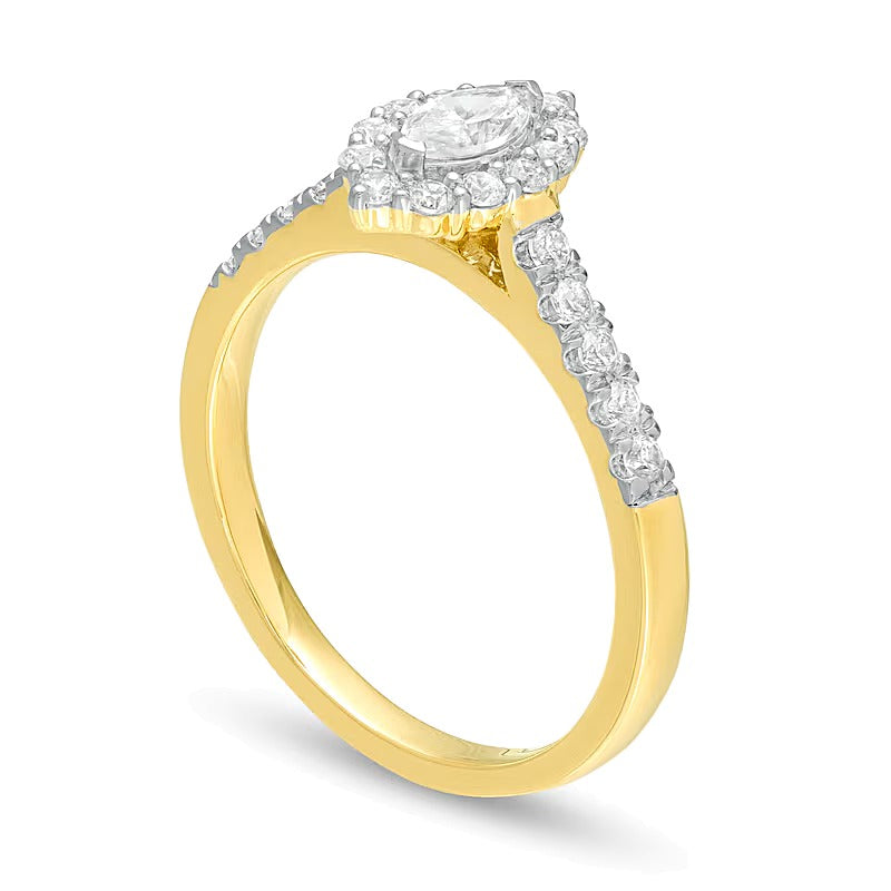 0.63 CT. TW Marquise Diamond Frame Engagement Ring in 14K Gold