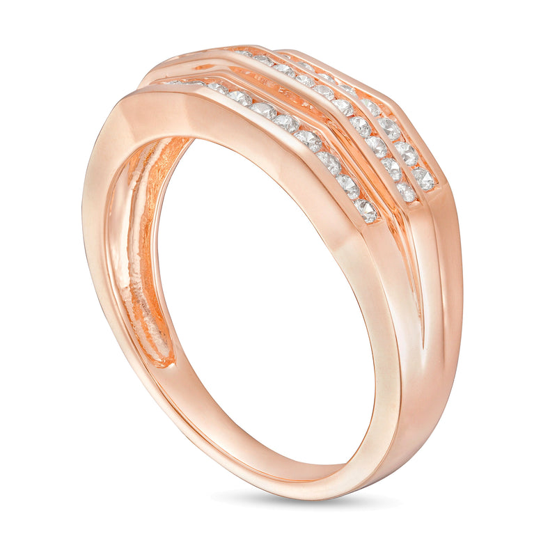 0.5 CT. TW Diamond Wedding Band in 10K Rose Gold