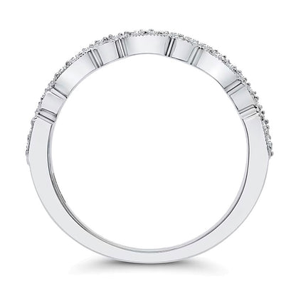 0.25 CT. TW Marquise Multi-Diamond Alternating Vintage-Style Ring in 10K White Gold