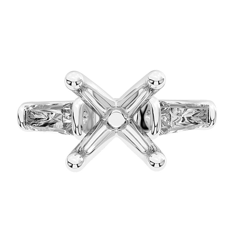 0.63 CT. TW Tapered Baguette Lab-Grown Diamond Semi Mount in 14K White Gold (F/VS2)