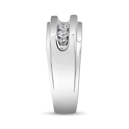 0.33 CT. TW Diamond Channel Three Stone Ring in Sterling Silver