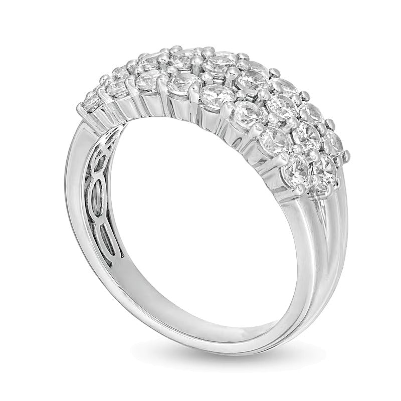 1.5 CT. TW Diamond Multi-Row Band in 10K White Gold