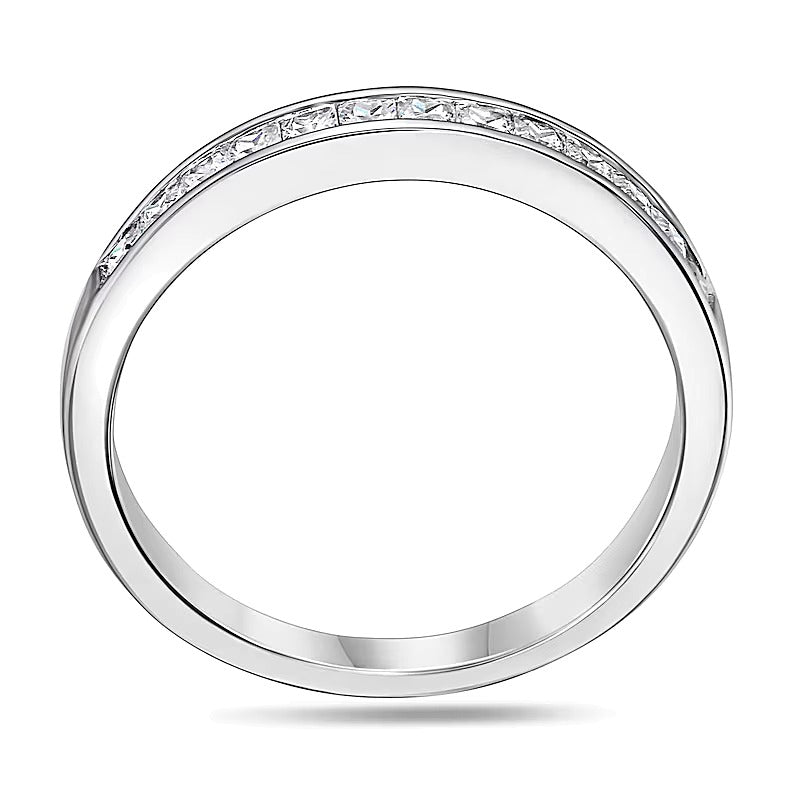 0.5 CT. TW Princess-Cut Diamond Wedding Band in Platinum (H/VS2)