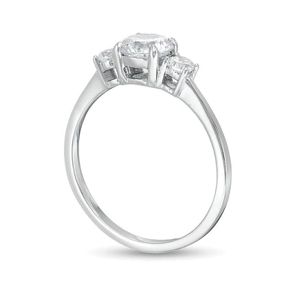 1.0 CT. TW Diamond Three Stone Engagement Ring in 14K White Gold