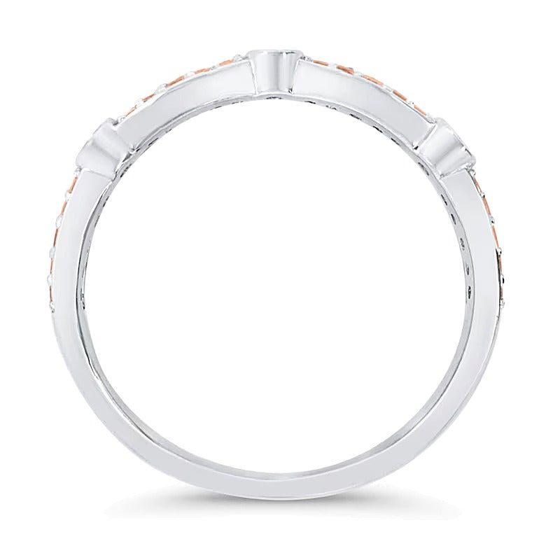 0.38 CT. TW Diamond Multi-Row Stacked Ring in 10K Two-Tone Gold