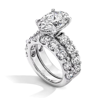 10.0 CT. TW Oval-Shaped Lab-Grown Diamond Bridal Set in 14K White Gold