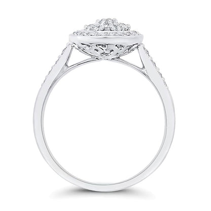 0.38 CT. TW Multi-Diamond Frame Ring in 10K White Gold