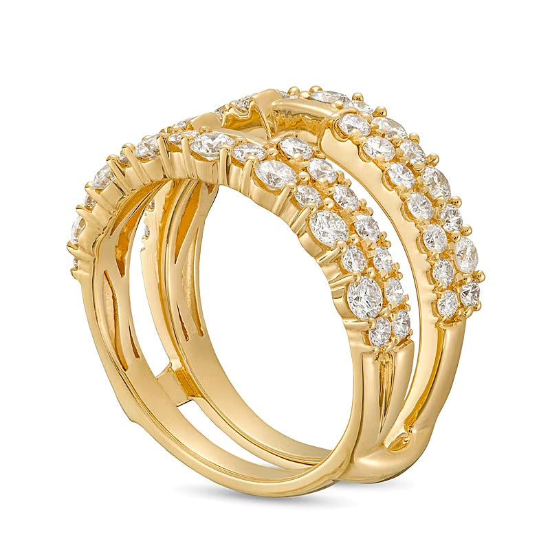 1.5 CT. TW Diamond Double Row Solitaire Enhancer in 14K Gold