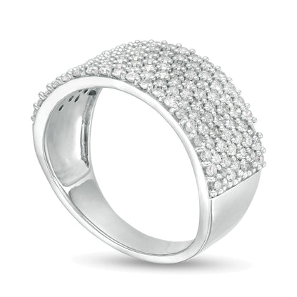 1.0 CT. TW Diamond Multi-Row Band in 10K White Gold