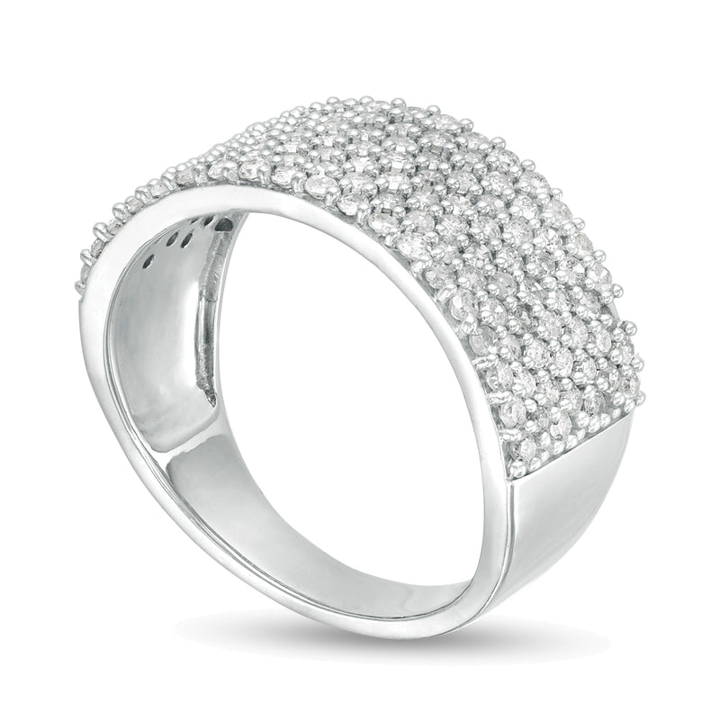 1.0 CT. TW Diamond Multi-Row Band in 10K White Gold