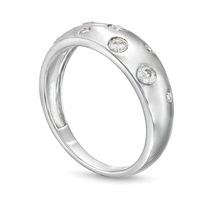 0.25 CT. TW Diamond Bubbles Band in 10K White Gold