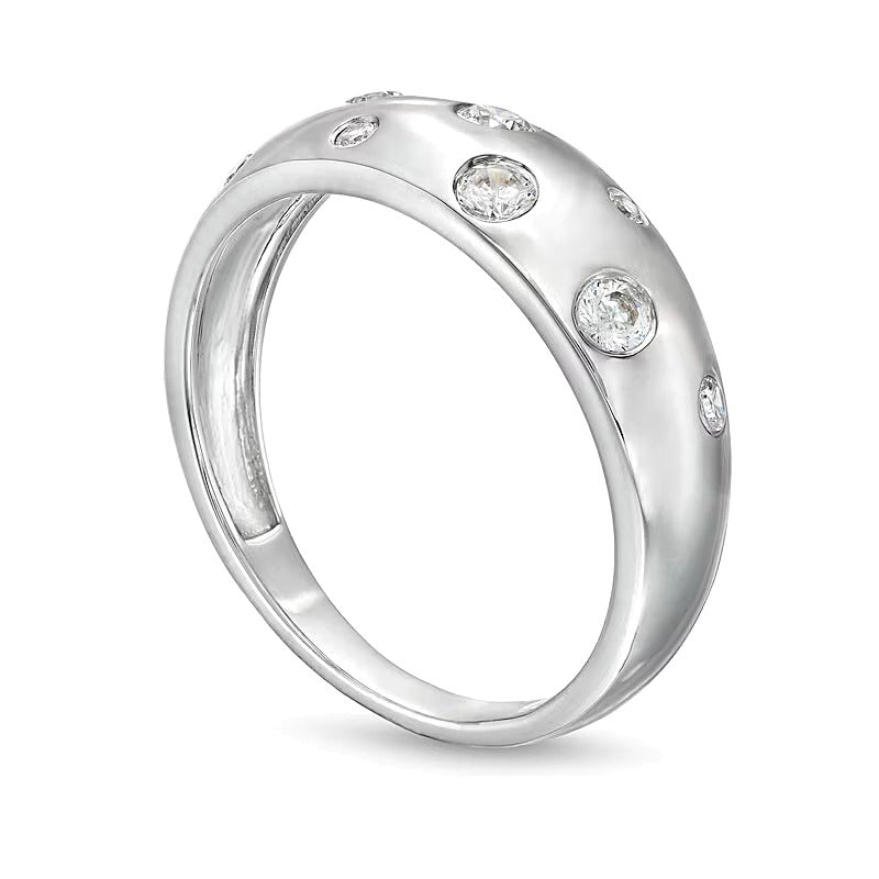 0.25 CT. TW Diamond Bubbles Band in 10K White Gold