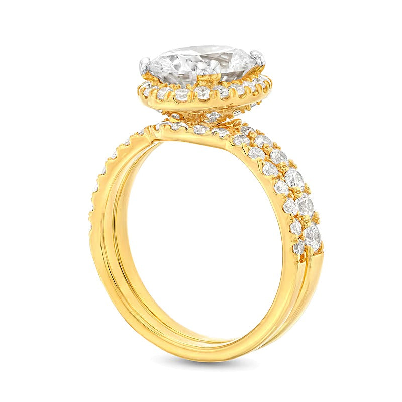 2.88 CT. TW Oval Lab-Grown Diamond Frame Bridal Set in 14K Gold (I/SI2)