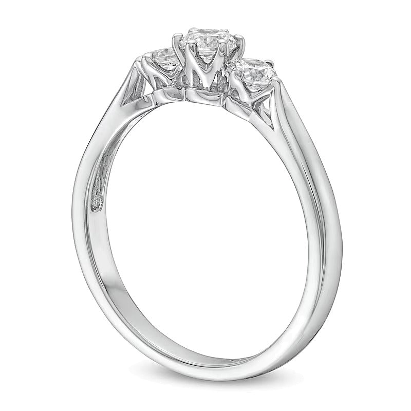 0.5 CT. TW Three Stone Engagement Ring in 10K White Gold