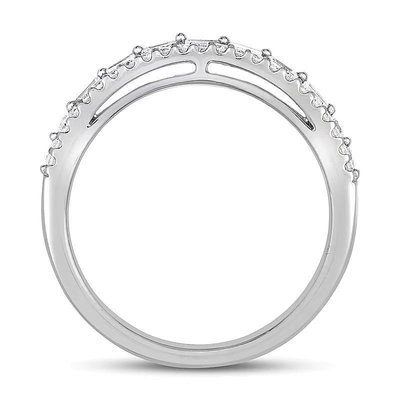 0.63 CT. TW Diamond Multi-Row Band in 14K White Gold