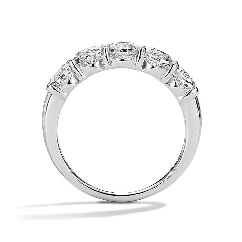 2.0 CT. TW Lab-Grown Diamond Five-Stone Anniversary Band in 10K White Gold (F/VS2)