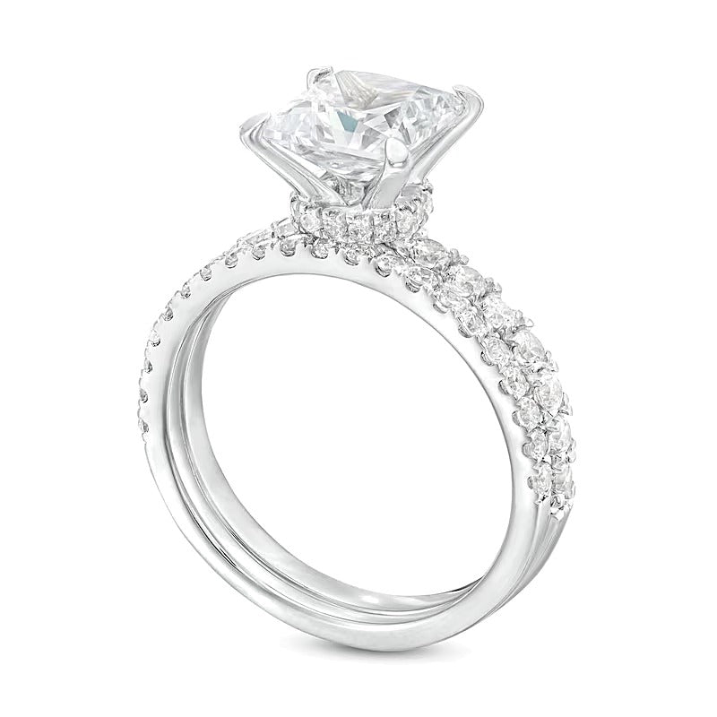 2.88 CT. TW Princess-Cut Lab-Grown Diamond Bridal Set in 14K White Gold (I/SI2)