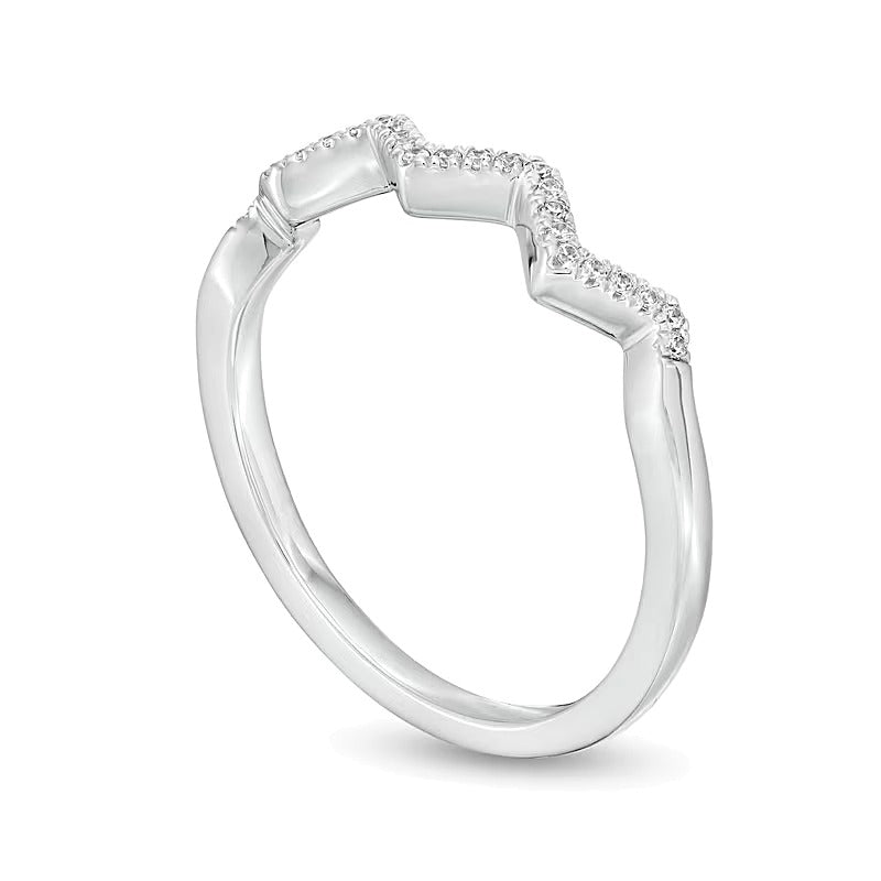 0.07 CT. TW Diamond Zig-Zag Ring in Sterling Silver