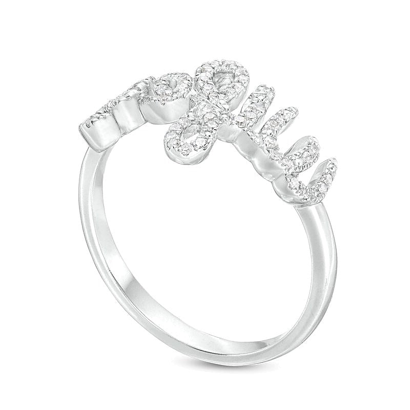 Love Talks 0.17 CT. TW Diamond "wifey" Cursive Script Ring in Sterling Silver