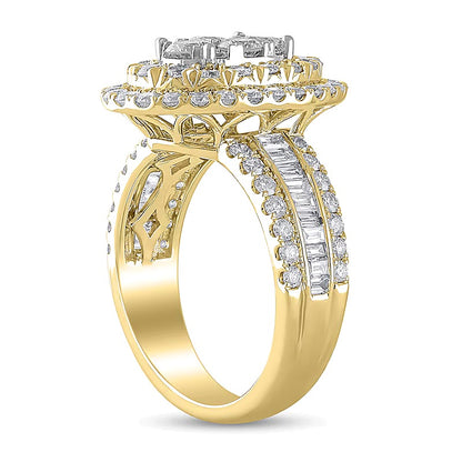 2.5 CT. TW Oval Multi-Diamond Double Frame Engagement Ring in 10K Gold