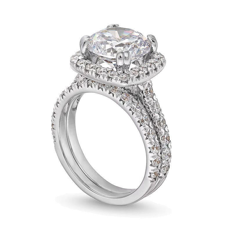 5.5 CT. TW Lab-Grown Diamond Framed Bridal Set in 14K White Gold (I/SI2)